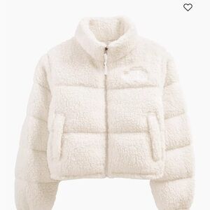 Cozy White Sherpa Puffer Jacket
